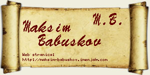 Maksim Babuškov vizit kartica